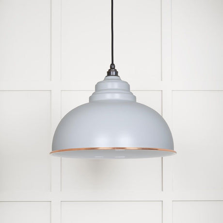 This is an image showing From The Anvil - White Gloss Harborne Pendant in Birch available from T.H Wiggans Architectural Ironmongery in Kendal, quick delivery and discounted prices