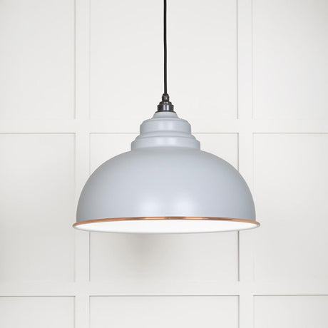 This is an image showing From The Anvil - White Gloss Harborne Pendant in Birch available from T.H Wiggans Architectural Ironmongery in Kendal, quick delivery and discounted prices