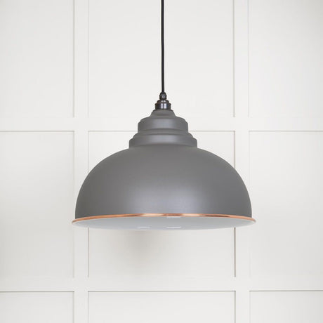 This is an image showing From The Anvil - White Gloss Harborne Pendant in Bluff available from T.H Wiggans Architectural Ironmongery in Kendal, quick delivery and discounted prices