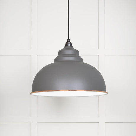 This is an image showing From The Anvil - White Gloss Harborne Pendant in Bluff available from T.H Wiggans Architectural Ironmongery in Kendal, quick delivery and discounted prices