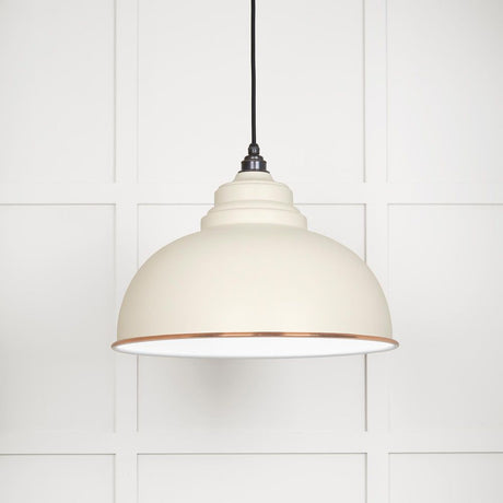 This is an image showing From The Anvil - White Gloss Harborne Pendant in Teasel available from T.H Wiggans Architectural Ironmongery in Kendal, quick delivery and discounted prices