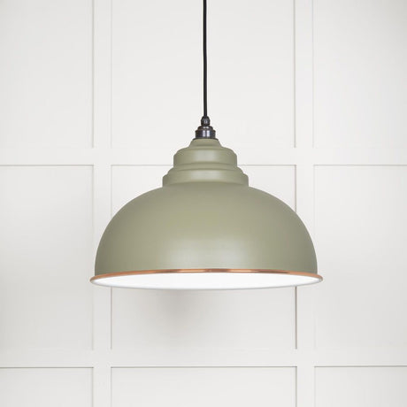 This is an image showing From The Anvil - White Gloss Harborne Pendant in Tump available from T.H Wiggans Architectural Ironmongery in Kendal, quick delivery and discounted prices