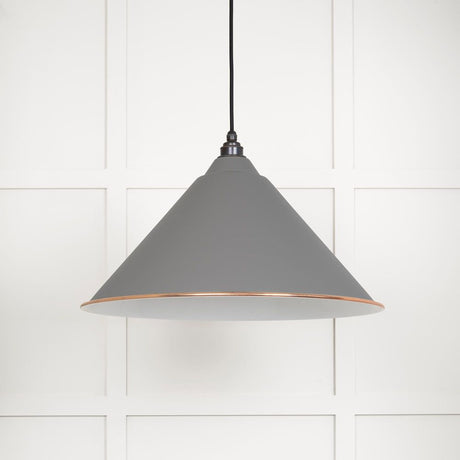 This is an image showing From The Anvil - White Gloss Hockley Pendant in Bluff available from T.H Wiggans Architectural Ironmongery in Kendal, quick delivery and discounted prices