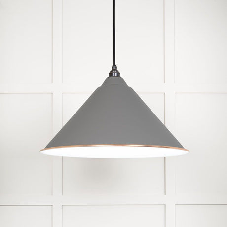 This is an image showing From The Anvil - White Gloss Hockley Pendant in Bluff available from T.H Wiggans Architectural Ironmongery in Kendal, quick delivery and discounted prices