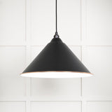 This is an image showing From The Anvil - White Gloss Hockley Pendant in Elan Black available from T.H Wiggans Architectural Ironmongery in Kendal, quick delivery and discounted prices