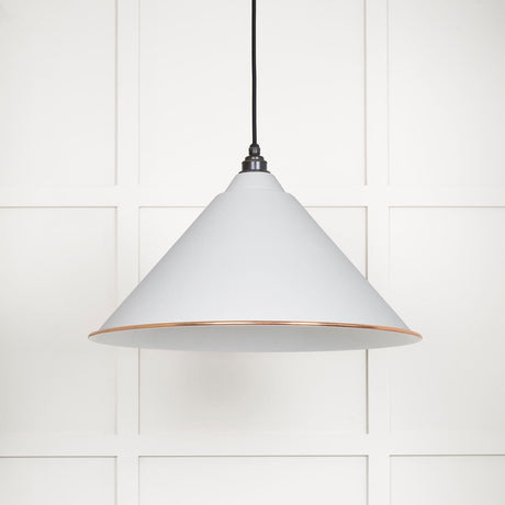 This is an image showing From The Anvil - White Gloss Hockley Pendant in Flock available from T.H Wiggans Architectural Ironmongery in Kendal, quick delivery and discounted prices