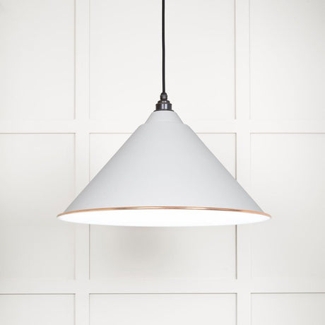 This is an image showing From The Anvil - White Gloss Hockley Pendant in Flock available from T.H Wiggans Architectural Ironmongery in Kendal, quick delivery and discounted prices