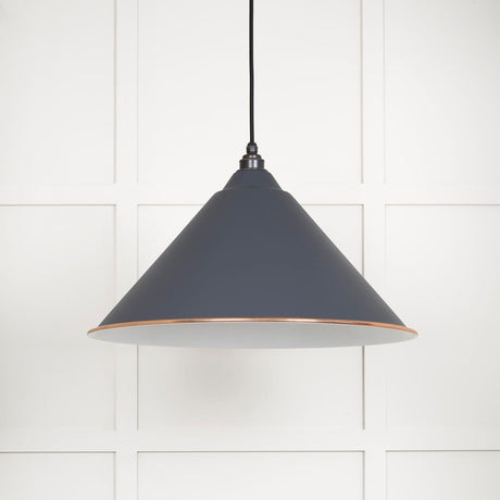 This is an image showing From The Anvil - White Gloss Hockley Pendant in Slate available from T.H Wiggans Architectural Ironmongery in Kendal, quick delivery and discounted prices