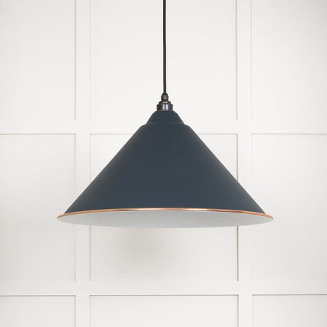 This is an image showing From The Anvil - White Gloss Hockley Pendant in Soot available from T.H Wiggans Architectural Ironmongery in Kendal, quick delivery and discounted prices