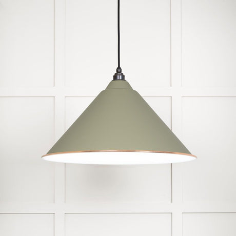 This is an image showing From The Anvil - White Gloss Hockley Pendant in Tump available from T.H Wiggans Architectural Ironmongery in Kendal, quick delivery and discounted prices