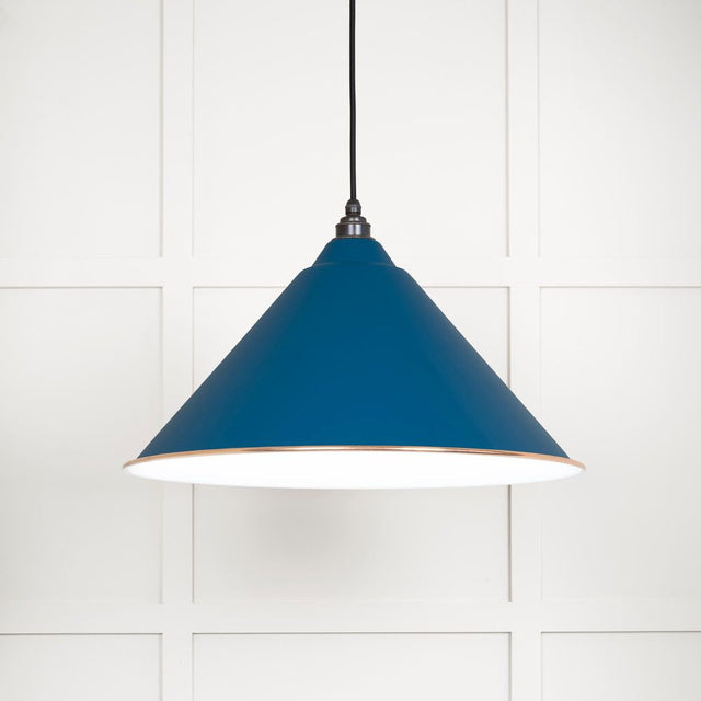 This is an image showing From The Anvil - White Gloss Hockley Pendant in Upstream available from T.H Wiggans Architectural Ironmongery in Kendal, quick delivery and discounted prices