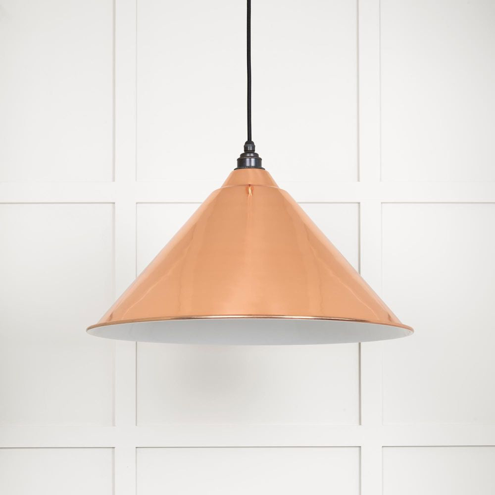 This is an image showing From The Anvil - White Gloss Hockley Pendant in Copper available from T.H Wiggans Architectural Ironmongery in Kendal, quick delivery and discounted prices