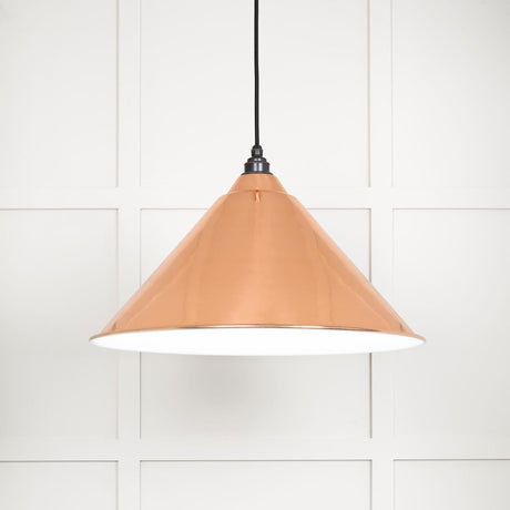 This is an image showing From The Anvil - White Gloss Hockley Pendant in Copper available from T.H Wiggans Architectural Ironmongery in Kendal, quick delivery and discounted prices