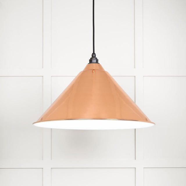 This is an image showing From The Anvil - White Gloss Hockley Pendant in Copper available from T.H Wiggans Architectural Ironmongery in Kendal, quick delivery and discounted prices