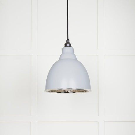 This is an image showing From The Anvil - Hammered Nickel Brindley Pendant in Birch available from T.H Wiggans Architectural Ironmongery in Kendal, quick delivery and discounted prices