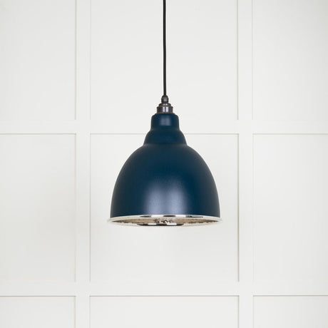 This is an image showing From The Anvil - Hammered Nickel Brindley Pendant in Dusk available from T.H Wiggans Architectural Ironmongery in Kendal, quick delivery and discounted prices