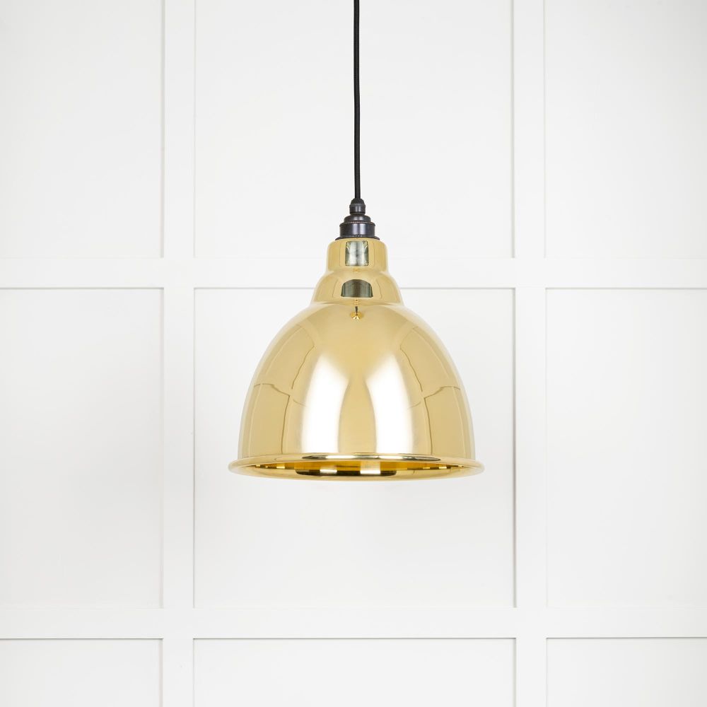 This is an image showing From The Anvil - Smooth Brass Brindley Pendant available from T.H Wiggans Architectural Ironmongery in Kendal, quick delivery and discounted prices