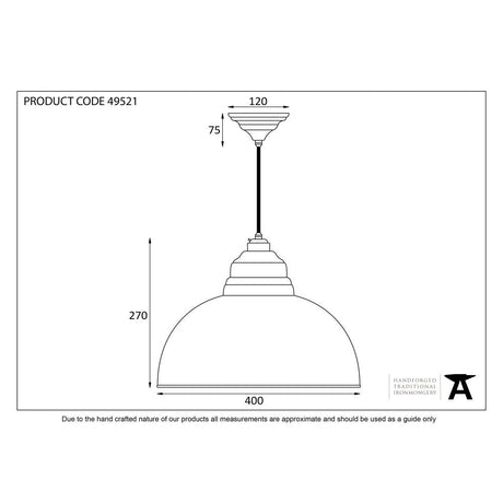 This is an image showing From The Anvil - Hammered Brass Harborne Pendant available from T.H Wiggans Architectural Ironmongery in Kendal, quick delivery and discounted prices