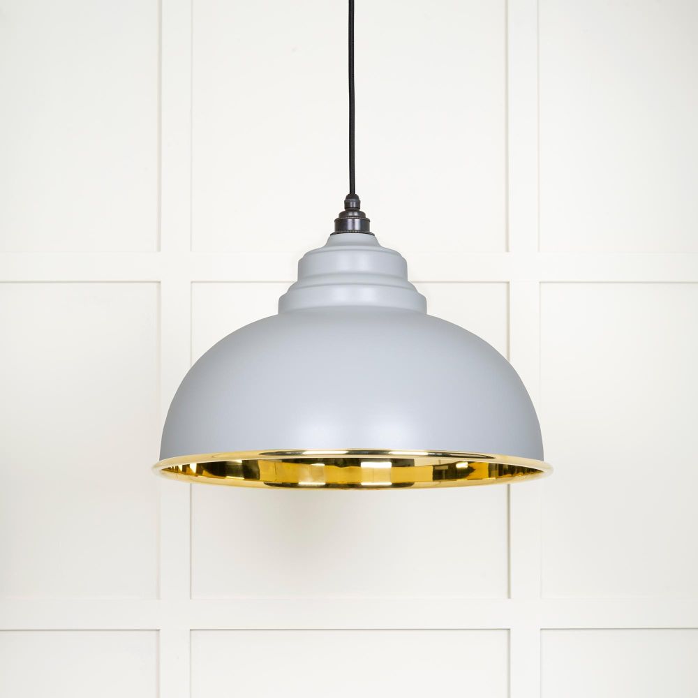 This is an image showing From The Anvil - Smooth Brass Harborne Pendant in Birch available from T.H Wiggans Architectural Ironmongery in Kendal, quick delivery and discounted prices