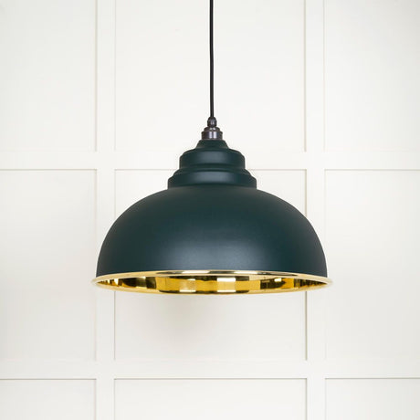 This is an image showing From The Anvil - Smooth Brass Harborne Pendant in Dingle available from T.H Wiggans Architectural Ironmongery in Kendal, quick delivery and discounted prices