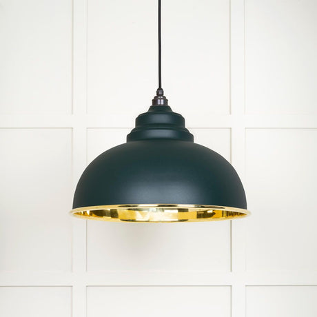 This is an image showing From The Anvil - Smooth Brass Harborne Pendant in Dingle available from T.H Wiggans Architectural Ironmongery in Kendal, quick delivery and discounted prices