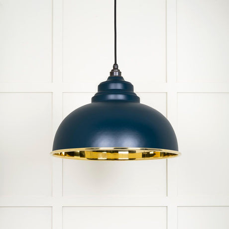 This is an image showing From The Anvil - Smooth Brass Harborne Pendant in Dusk available from T.H Wiggans Architectural Ironmongery in Kendal, quick delivery and discounted prices