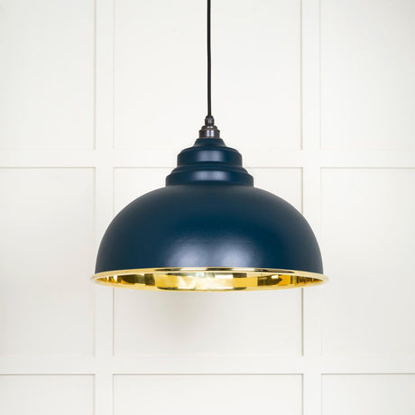 This is an image showing From The Anvil - Smooth Brass Harborne Pendant in Dusk available from T.H Wiggans Architectural Ironmongery in Kendal, quick delivery and discounted prices