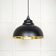 This is an image showing From The Anvil - Smooth Brass Harborne Pendant in Elan Black available from T.H Wiggans Architectural Ironmongery in Kendal, quick delivery and discounted prices