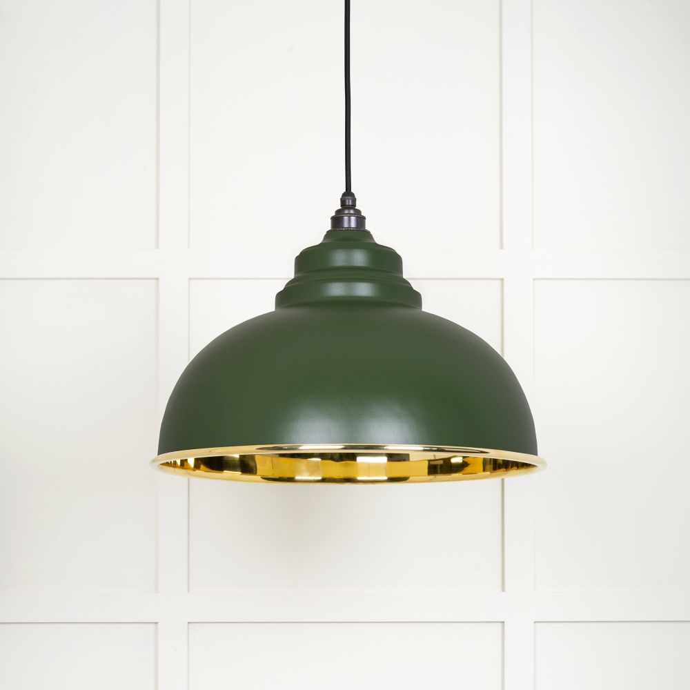 This is an image showing From The Anvil - Smooth Brass Harborne Pendant in Heath available from T.H Wiggans Architectural Ironmongery in Kendal, quick delivery and discounted prices