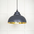 This is an image showing From The Anvil - Smooth Brass Harborne Pendant in Slate available from T.H Wiggans Architectural Ironmongery in Kendal, quick delivery and discounted prices