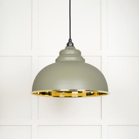 This is an image showing From The Anvil - Smooth Brass Harborne Pendant in Tump available from T.H Wiggans Architectural Ironmongery in Kendal, quick delivery and discounted prices