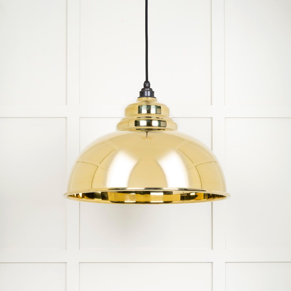 This is an image showing From The Anvil - Smooth Brass Harborne Pendant available from T.H Wiggans Architectural Ironmongery in Kendal, quick delivery and discounted prices