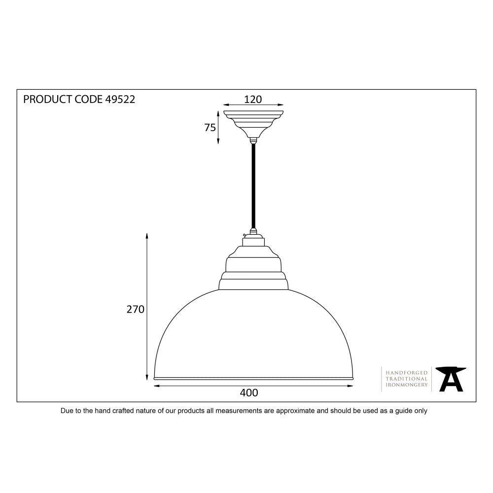 This is an image showing From The Anvil - Smooth Brass Harborne Pendant available from T.H Wiggans Architectural Ironmongery in Kendal, quick delivery and discounted prices