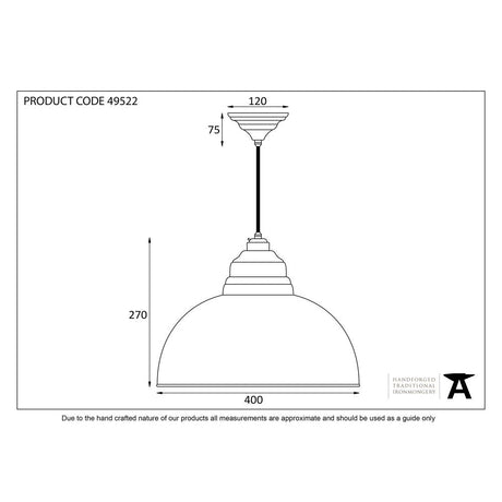 This is an image showing From The Anvil - Smooth Brass Harborne Pendant available from T.H Wiggans Architectural Ironmongery in Kendal, quick delivery and discounted prices