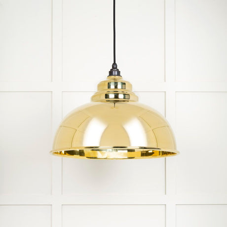 This is an image showing From The Anvil - Smooth Brass Harborne Pendant available from T.H Wiggans Architectural Ironmongery in Kendal, quick delivery and discounted prices