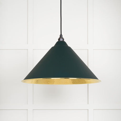 This is an image showing From The Anvil - Hammered Brass Hockley Pendant in Dingle available from T.H Wiggans Architectural Ironmongery in Kendal, quick delivery and discounted prices