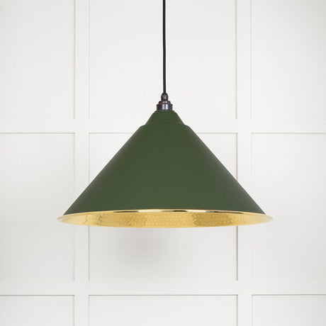 This is an image showing From The Anvil - Hammered Brass Hockley Pendant in Heath available from T.H Wiggans Architectural Ironmongery in Kendal, quick delivery and discounted prices