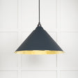 This is an image showing From The Anvil - Hammered Brass Hockley Pendant in Soot available from T.H Wiggans Architectural Ironmongery in Kendal, quick delivery and discounted prices