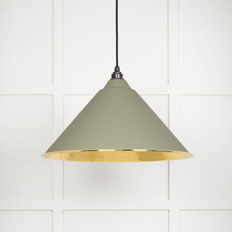 This is an image showing From The Anvil - Hammered Brass Hockley Pendant in Tump available from T.H Wiggans Architectural Ironmongery in Kendal, quick delivery and discounted prices