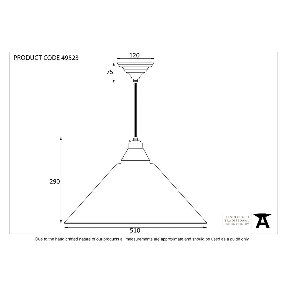 This is an image showing From The Anvil - Hammered Brass Hockley Pendant available from T.H Wiggans Architectural Ironmongery in Kendal, quick delivery and discounted prices