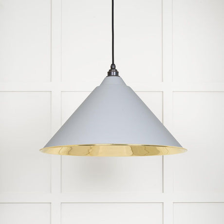 This is an image showing From The Anvil - Smooth Brass Hockley Pendant in Birch available from T.H Wiggans Architectural Ironmongery in Kendal, quick delivery and discounted prices