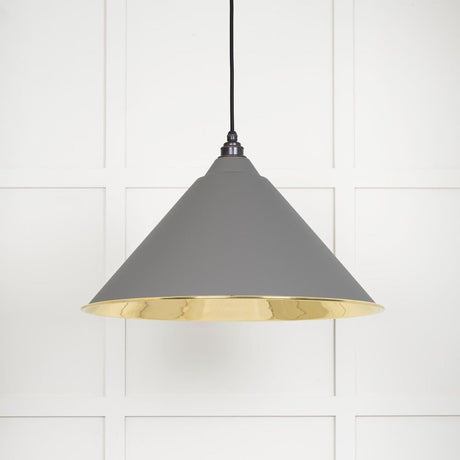 This is an image showing From The Anvil - Smooth Brass Hockley Pendant in Bluff available from T.H Wiggans Architectural Ironmongery in Kendal, quick delivery and discounted prices