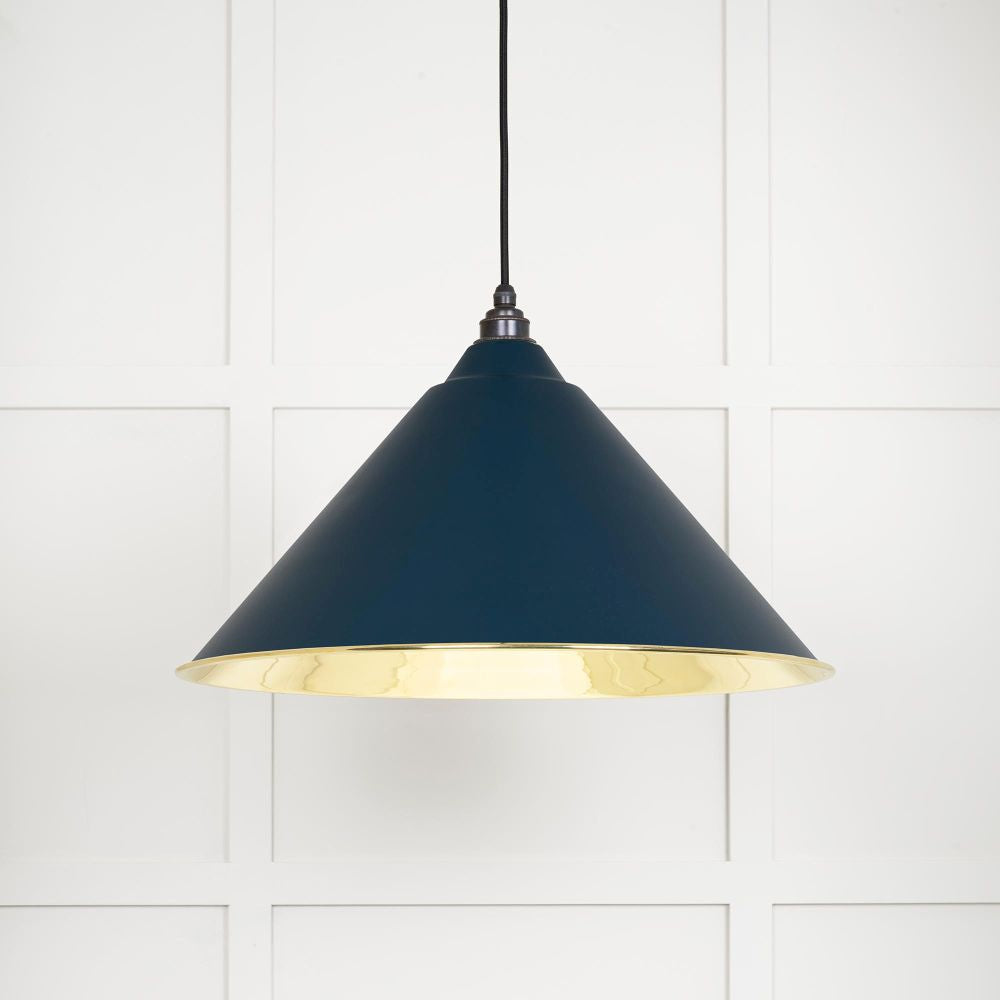 This is an image showing From The Anvil - Smooth Brass Hockley Pendant in Dusk available from T.H Wiggans Architectural Ironmongery in Kendal, quick delivery and discounted prices