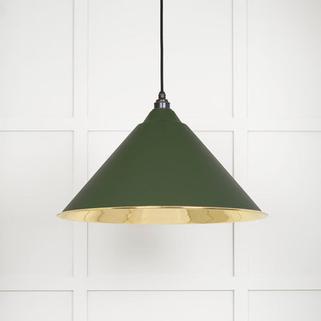 This is an image showing From The Anvil - Smooth Brass Hockley Pendant in Heath available from T.H Wiggans Architectural Ironmongery in Kendal, quick delivery and discounted prices