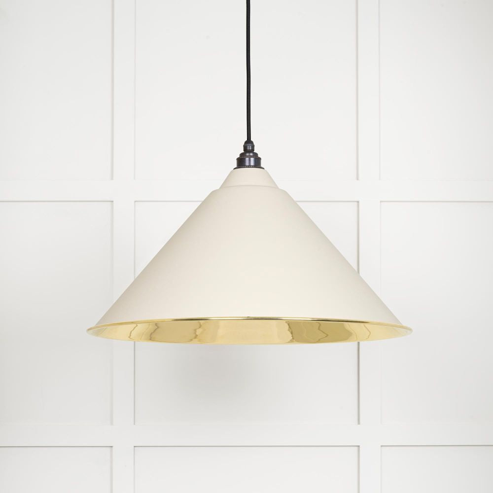 This is an image showing From The Anvil - Smooth Brass Hockley Pendant in Teasel available from T.H Wiggans Architectural Ironmongery in Kendal, quick delivery and discounted prices