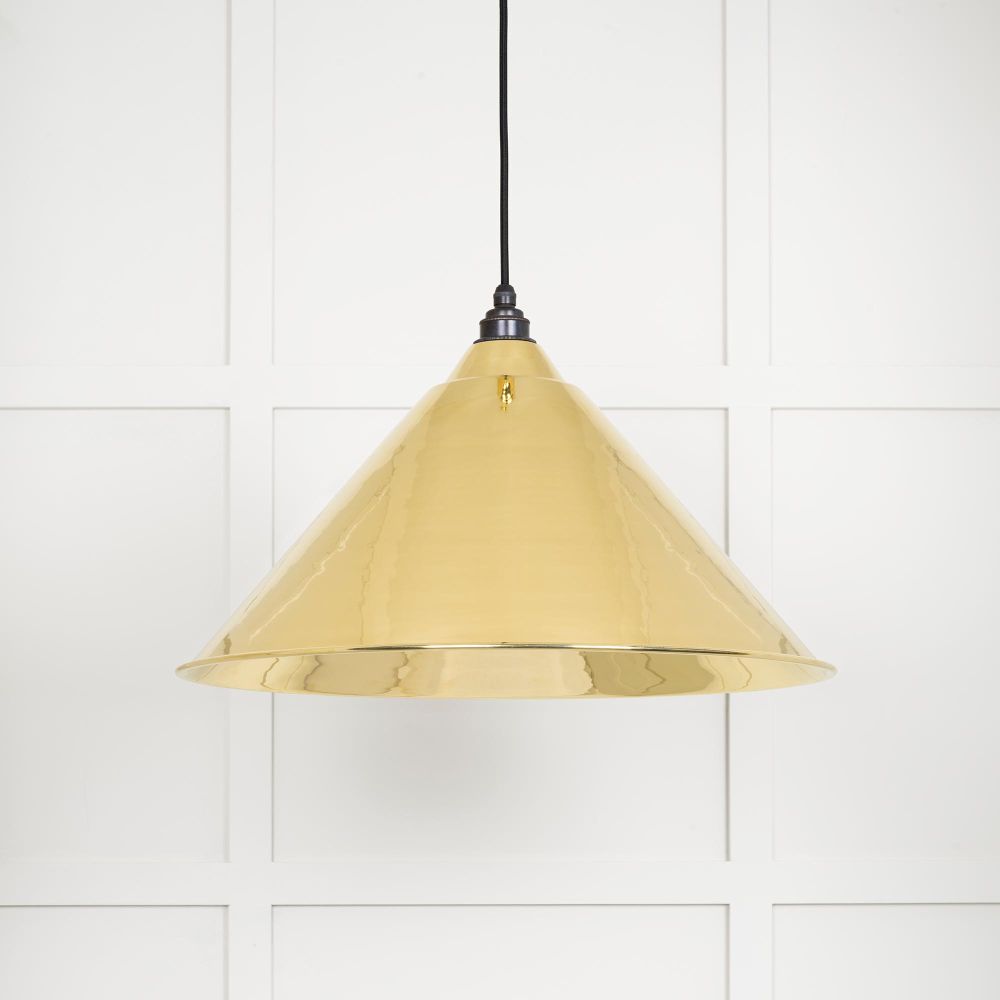 This is an image showing From The Anvil - Smooth Brass Hockley Pendant available from T.H Wiggans Architectural Ironmongery in Kendal, quick delivery and discounted prices