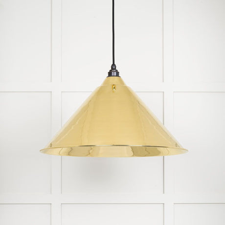 This is an image showing From The Anvil - Smooth Brass Hockley Pendant available from T.H Wiggans Architectural Ironmongery in Kendal, quick delivery and discounted prices