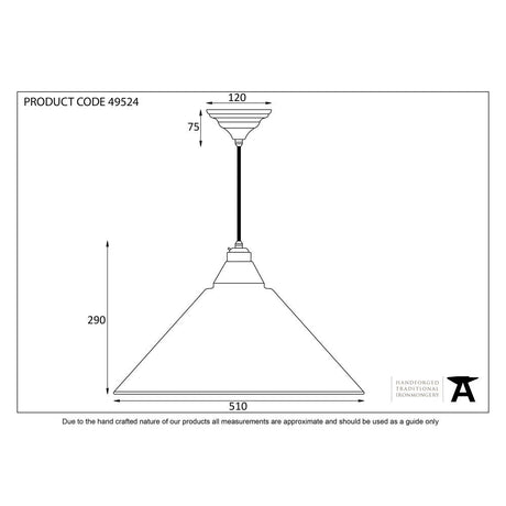 This is an image showing From The Anvil - Smooth Brass Hockley Pendant available from T.H Wiggans Architectural Ironmongery in Kendal, quick delivery and discounted prices