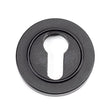 This is an image of From The Anvil - Matt Black Round Euro Escutcheon (Plain) available to order from T.H Wiggans Architectural Ironmongery in Kendal, quick delivery and discounted prices.