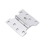 This is an image showing From The Anvil - Polished Chrome 4" x 2" x 4" Parliament Hinge (pair) ss available from T.H Wiggans Architectural Ironmongery in Kendal, quick delivery and discounted prices